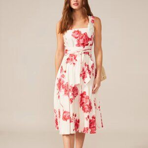 Ivory and Lipstick Elfrida Rose Heritage Print Dress (Phase Eight) - US 10